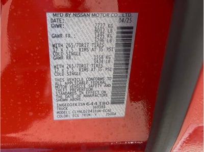 2025 Nissan Frontier PRO-4X