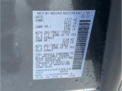 2026 Nissan Frontier Crew Cab PRO-4X Pickup 4D 6 ft