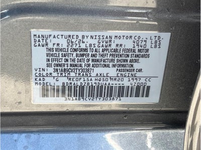 2026 Nissan Sentra SV Sedan 4D