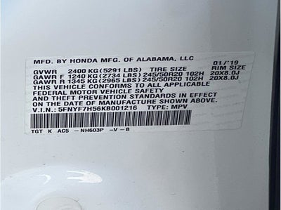 2019 Honda Passport EX-L Sport Utility 4D