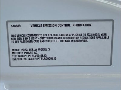2023 Tesla Model 3 Standard Sedan 4D
