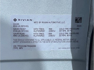 2024 Rivian R1S Dual Motor Large Pack