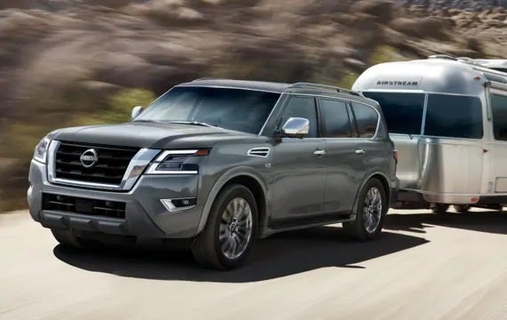 2023 Nissan Armada towing an airstream | Redwood City Nissan in Redwood City CA