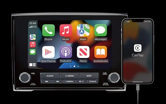 Stay connected with a standard 8" touch-screen display 2023 Nissan Titan | Redwood City Nissan in Redwood City CA